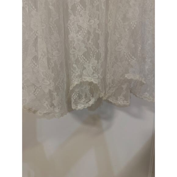 80s Vintage Victoria's Secret Dress Gold Label White Lace Nightgown Slip Dress - Picture 4 of 12